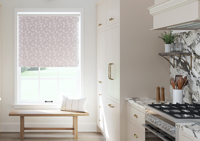 Leaf Motif, Blush Pink - Twist&Fit Roller Blind - Image 3
